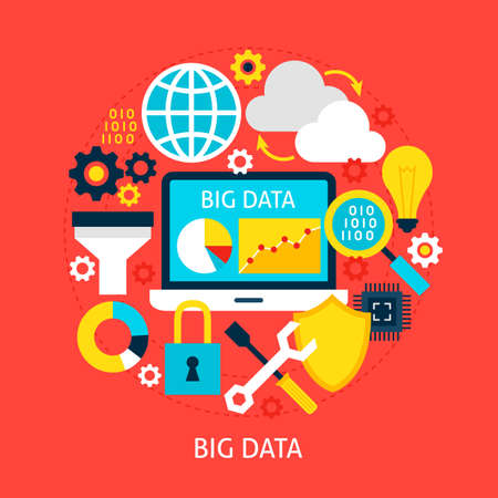 Big Data Flat Conceptのイラスト素材