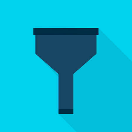 Data Filter Icon. Vector Illustration Flat Style Item with Long Shadow. Business Analysis.のイラスト素材