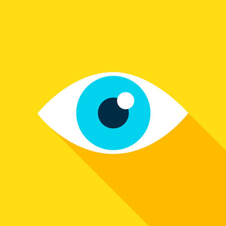 Eye Icon. Vector Illustration Flat Style Item with Long Shadow. Business Vision.のイラスト素材