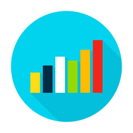 Graph Flat Circle Iconの写真素材