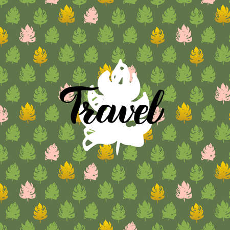 Nature Travel Handwritten Cardのイラスト素材