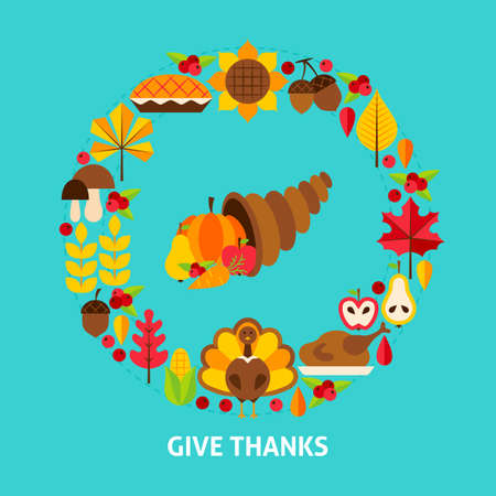 Give Thanks Postcardのイラスト素材