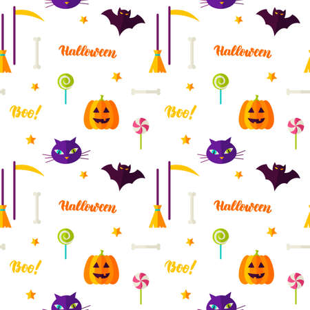 Halloween symbols pattern.のイラスト素材