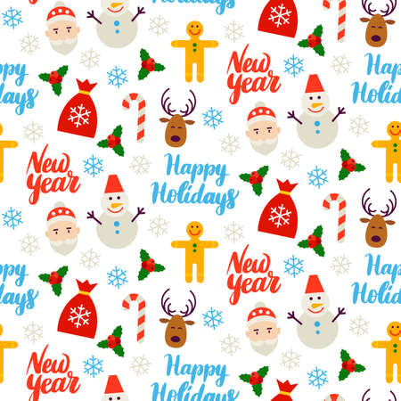 Happy New Year Seamless Backgroundのイラスト素材