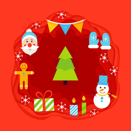 Christmas Papercut Conceptのイラスト素材
