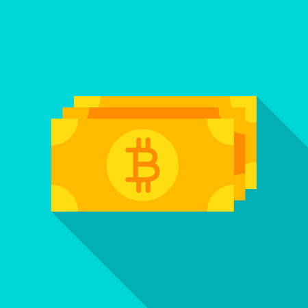 Bitcoin Banknote Flat Icon Vector illustration.のイラスト素材