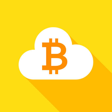Bitcoin Cloud Flat Icon Vector illustration.のイラスト素材