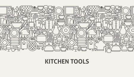 Kitchen tools banner concept.のイラスト素材