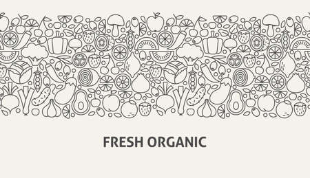 Fresh Organic Banner Conceptのイラスト素材