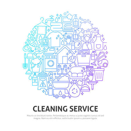 Cleaning Service Circle Conceptのイラスト素材
