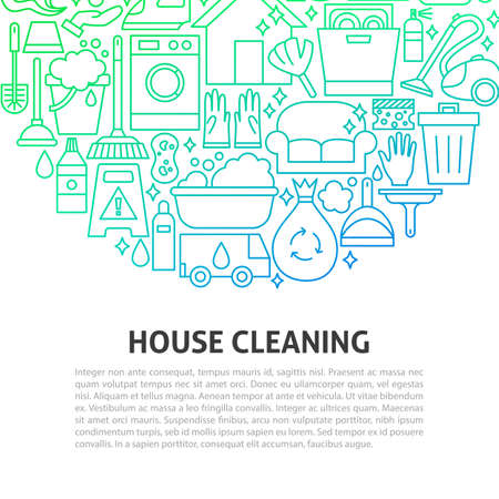 House Cleaning Line Conceptのイラスト素材