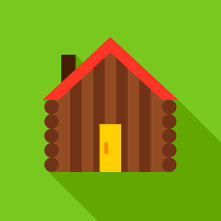 Hut Object Icon. Flat Design Vector Illustration with Long Shadow.のイラスト素材