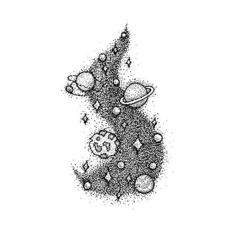 Dotwork Space Star Planet