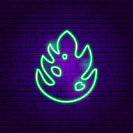 Monstera Leaf Neon Sign. Vector Illustration of Fashion Promotion.のイラスト素材