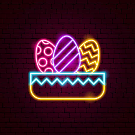 Nest with Eggs Neon Signのイラスト素材