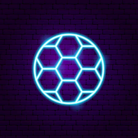 Football Soccer Neon Signのイラスト素材