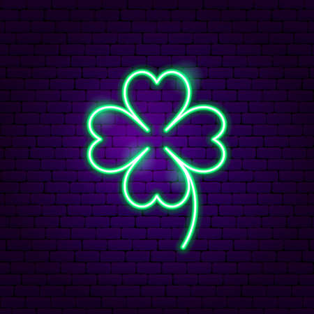 Cloverleaf Neon Signのイラスト素材