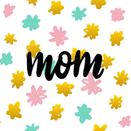 Mom Handwritten Postcardのイラスト素材