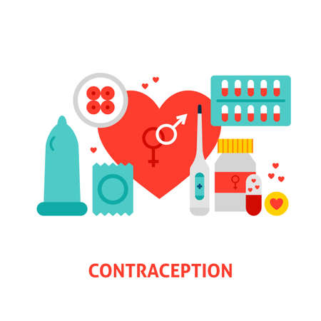 Contraception Pill Conceptのイラスト素材