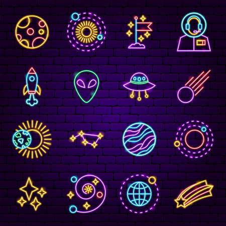 Cosmic Neon Iconsのイラスト素材