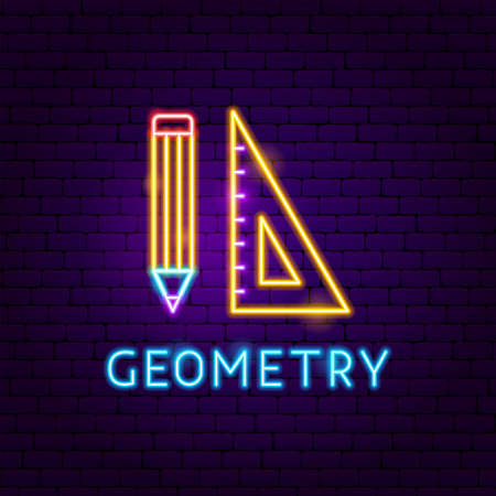 Geometry Neon Labelのイラスト素材