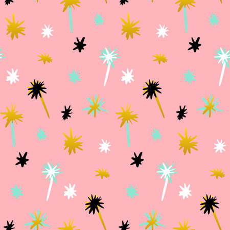 Fireworks Seamless Pattern. Vector Illustration of Trendy Greeting Background.