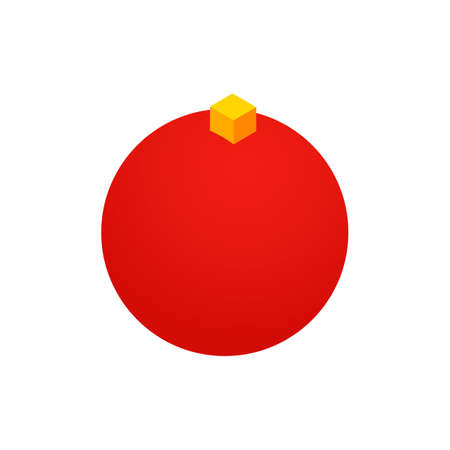 Red Christmas Ball Isometric Objectのイラスト素材