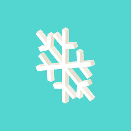 White Snowflake Isometric Object. Vector Illustration of Winter Sign Isometry.のイラスト素材