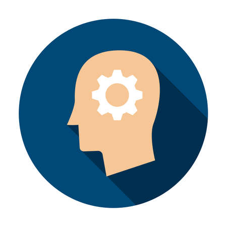 Man Head Gear Circle Iconのイラスト素材