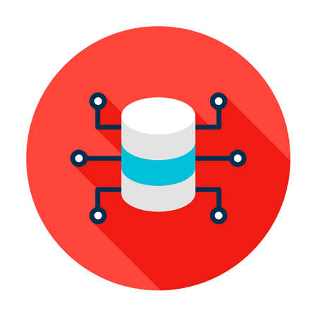 Data Server Microchip Circle Iconのイラスト素材