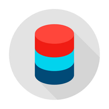 Data Server Circle Icon. Vector Illustration with Long Shadow. Business Item.のイラスト素材