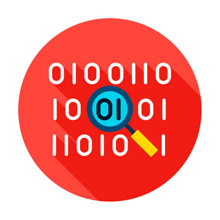 Binary Data Search Circle Iconのイラスト素材