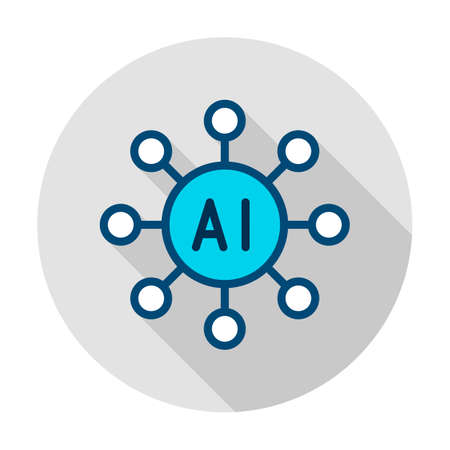 Artificial Intelligence Circle Iconのイラスト素材