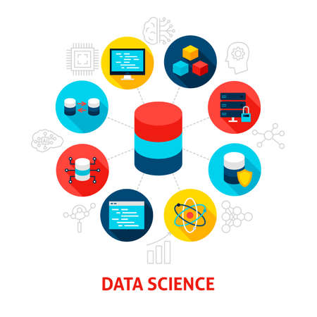 Data Science Concept Iconsのイラスト素材