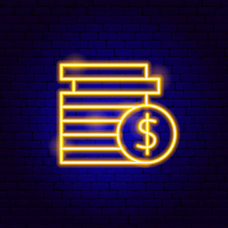 Dollar Coins Neon Signのイラスト素材