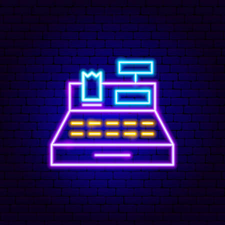 Cash Dispenser Neon Signのイラスト素材