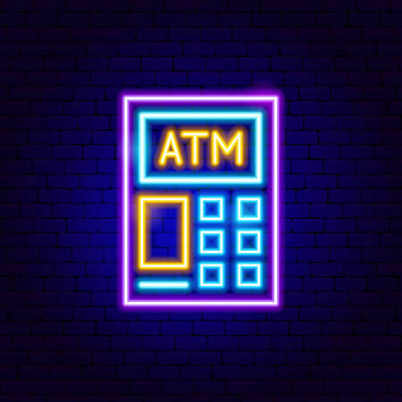 ATM Neon Signのイラスト素材