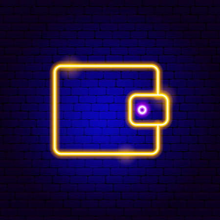 Purse Neon Sign. Vector Illustration of Business Promotion.のイラスト素材