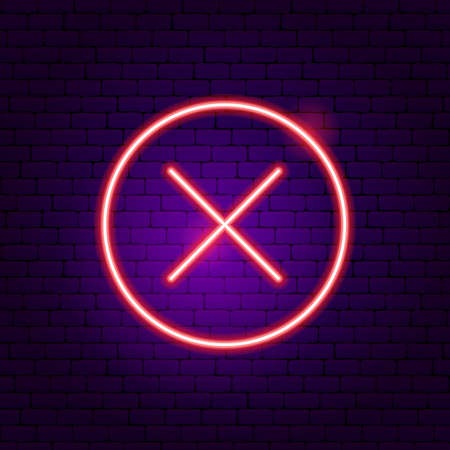 No Button Neon Signのイラスト素材