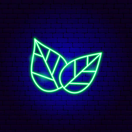 Leaves Neon Signのイラスト素材