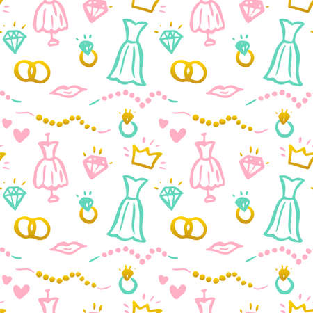 Wedding Seamless Patternのイラスト素材