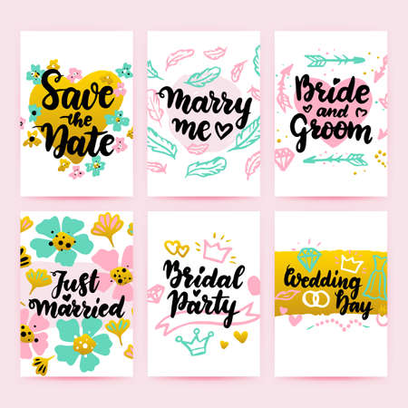 Save the Date Greeting Postersのイラスト素材