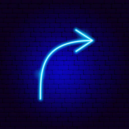 Right Line Arrow Neon Signのイラスト素材