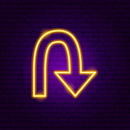 Back Arrow Neon Signのイラスト素材