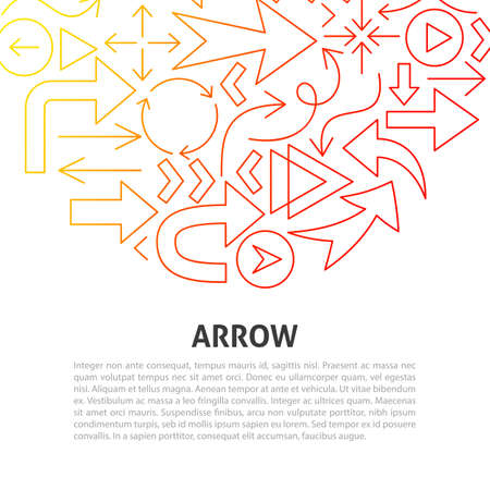Arrow Line Concept. Vector Illustration of Outline Design.のイラスト素材