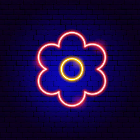 Flower Bloom Neon Signのイラスト素材