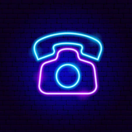 Retro Phone Neon Signのイラスト素材
