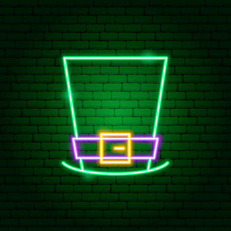 Irishman Hat Neon Signのイラスト素材