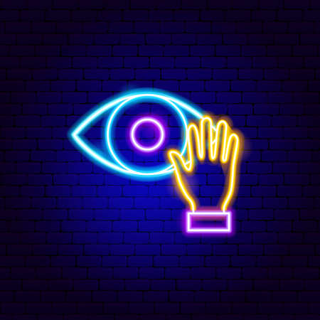 Touch Eye Neon Signのイラスト素材