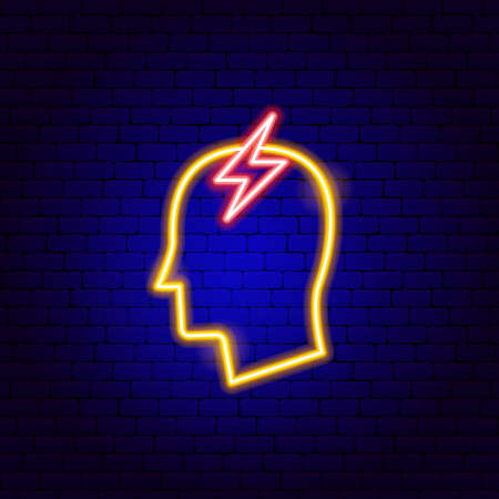Headache Neon Signのイラスト素材